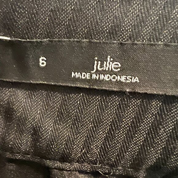 Ann Taylor LOFT Black Marisa Quilted Tuxedo Style Pants, Size 6 - Picture 9 of 13